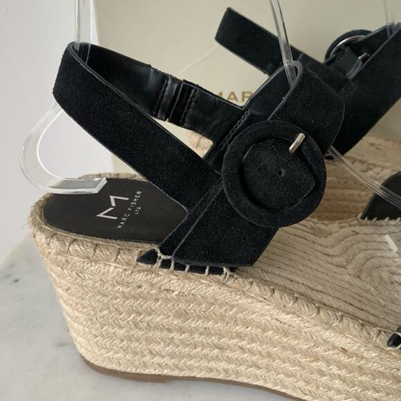 NWT Marc Fisher Rex Suede Sandals Black 9.5 - Picture 8 of 11